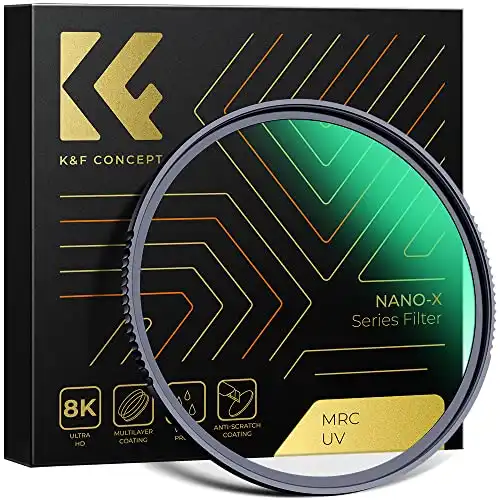 K&F Concept 95mm MC UV Protection Filter with 28 Multi-Layer Coatings HD/Hydrophobic/Scratch Resistant Ultra-Slim UV Filter for 95mm Camera Lens (Nano-X Series)