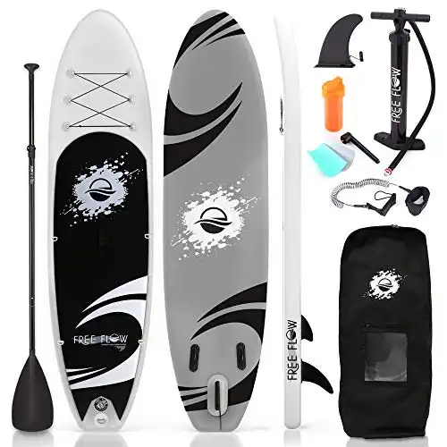 SereneLife Inflatable Stand Up Paddle Board (6 Inches Thick) with Premium SUP Accessories & Carry Bag | Wide Stance, Bottom Fin for Paddling, Surf Control, Non-Slip Deck | Youth & Adult Standi...