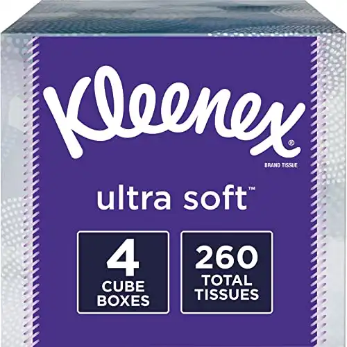 Kleenex Ultra Soft Facial Tissues, 65 Count (Pack of 4) (260 Total Tissues)