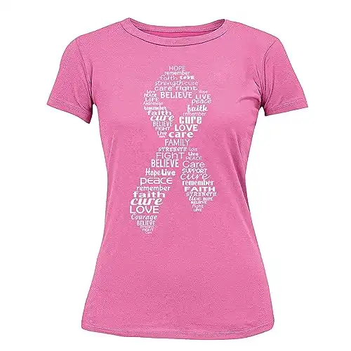 Promotion & Beyond Breast Cancer Awareness Pink Ribbon T-Shirt for Women Stand up to Cancer Shirts