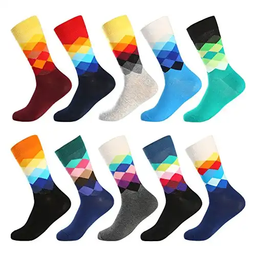 Bonangel Fun Socks ,Funny Socks for Men Novelty Crazy Crew Dress Socks ,Cool Cute Food Graphic Animal Socks