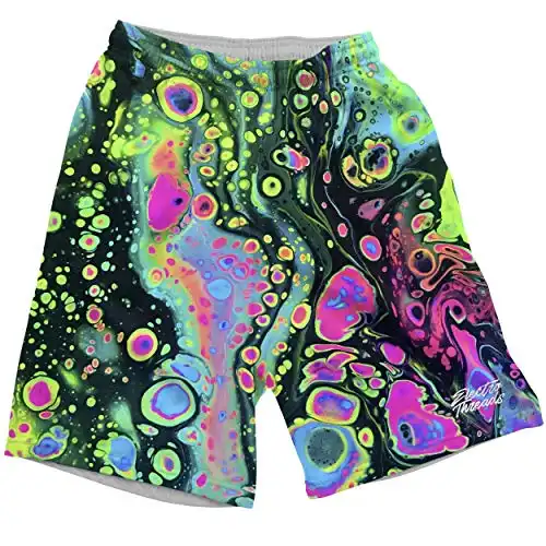 Electro Threads • Graphic Shorts, Funky Shorts for Men, Neon Men Shorts