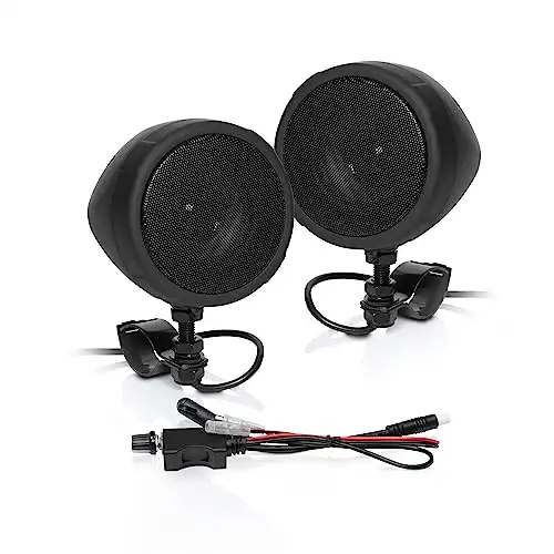 BOSS Audio Systems MCBK425BA 3 Inch Motorcycle Speakers – Built-in Bluetooth Amplifier, Weatherproof, Volume Control, ATV UTV Compatible