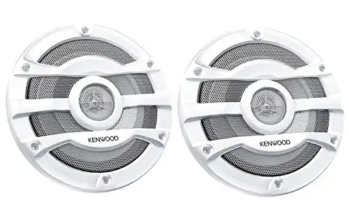 Kenwood 8 Inch 300 Watt Powersports/Marine Boat White Speakers | KFC-2053MRW