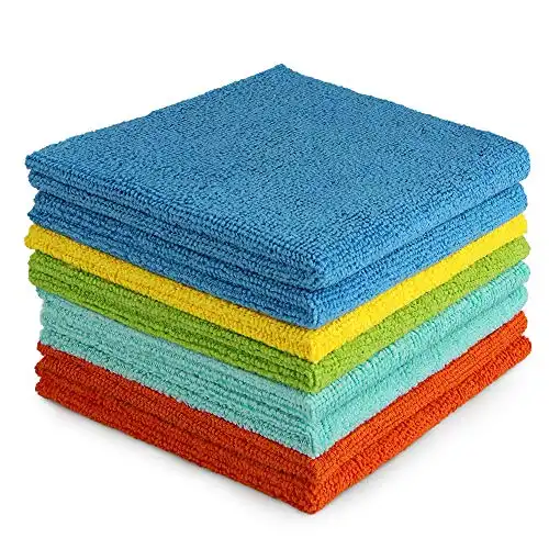 AIDEA Microfiber Cleaning Cloths-8PK, All-Purpose Soft Absorbent Cleaning Rags, Lint Free - Streak Free Wash Cloth for House, Kitchen, Car, Window, Gifts(12in.x 12in.)