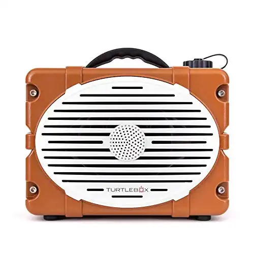 Turtlebox: Loud! Outdoor Rugged Bluetooth Speaker ~ Up to 50+ Hour Charge | IP67 Waterproof & Dustproof. Plays up to 120db. (Burnt Orange & White)