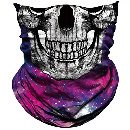 AXBXCX Skull Skeleton Outdoor Face Mask Bandana - Microfiber Polyester Seamless Headwear Dust Music Festivals Raves Ski Motorcycle Snowboard Cycling Hiking Halloween Party Ghost Mask 039