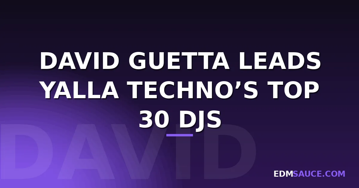 David Guetta Leads Yalla Techno’s Top 30 DJs on Spotify Ranking