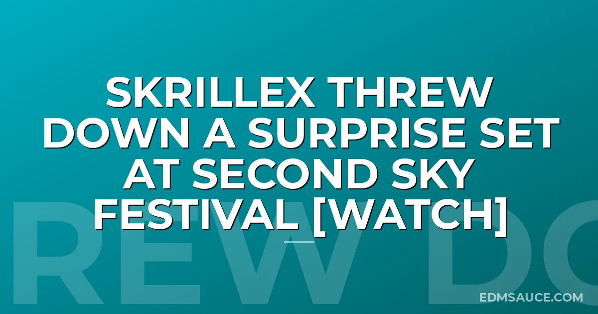 Skrillex Threw Down A Surprise Set at Second Sky Festival [Watch]