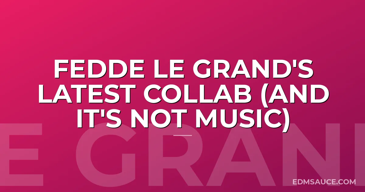 Fedde Le Grand's Latest Collab (and it's not music)