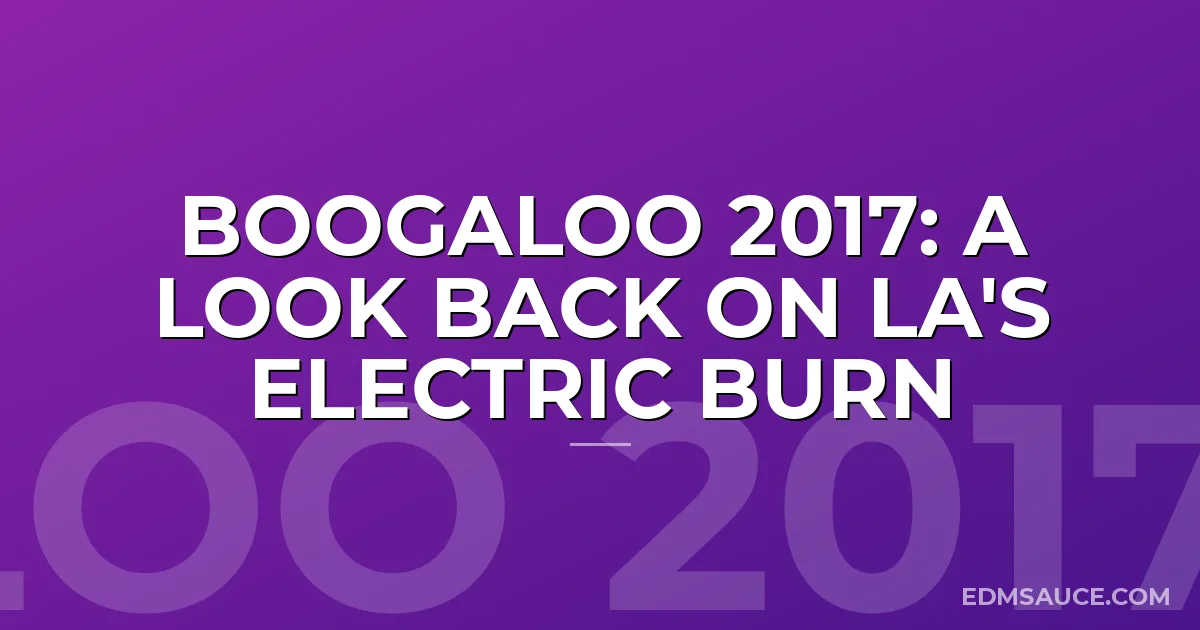 Boogaloo 2017: A Look Back on LA's Electric Burn