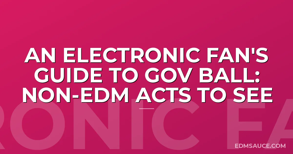 An Electronic Fan's Guide to Gov Ball: Non-EDM Acts to See