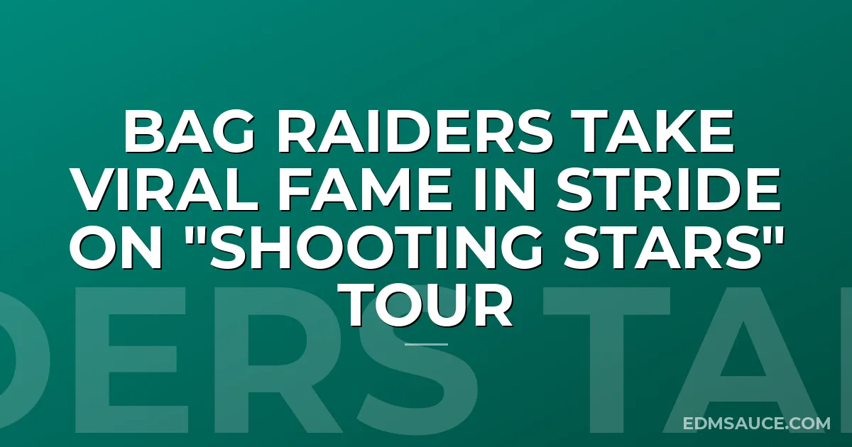 Bag Raiders Take Viral Fame In Stride on "Shooting Stars" Tour
