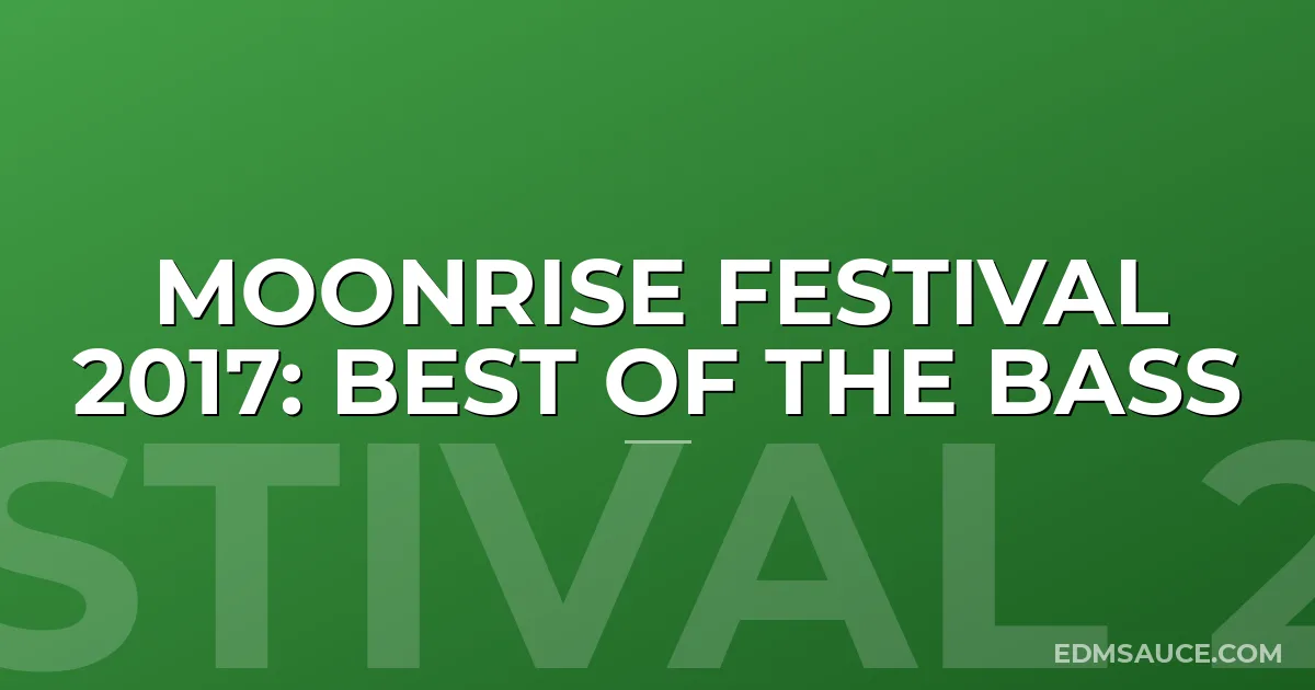Moonrise Festival 2017: Best Of The Bass