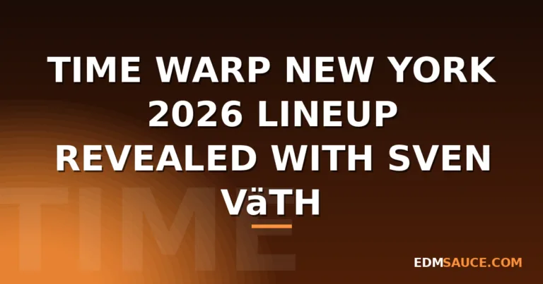 Time Warp New York 2026 Lineup Revealed With Sven Väth, VTSS, and DVS1 Leading Two Nights